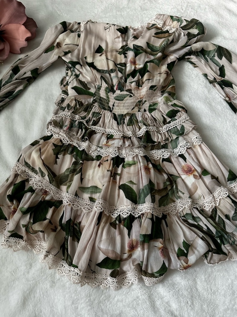 AllSaints Zora Alessandra Floral Lace-Trimmed Dress size 4 - Picture 3 of 16